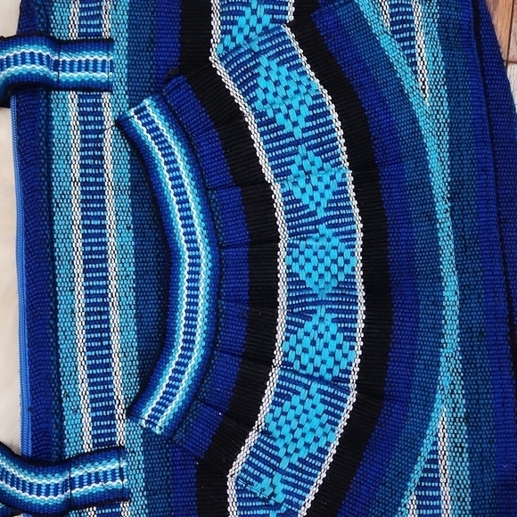 Pinzon Boho Mexican Handmade Blue Shoulder bag - Picture 3 of 4